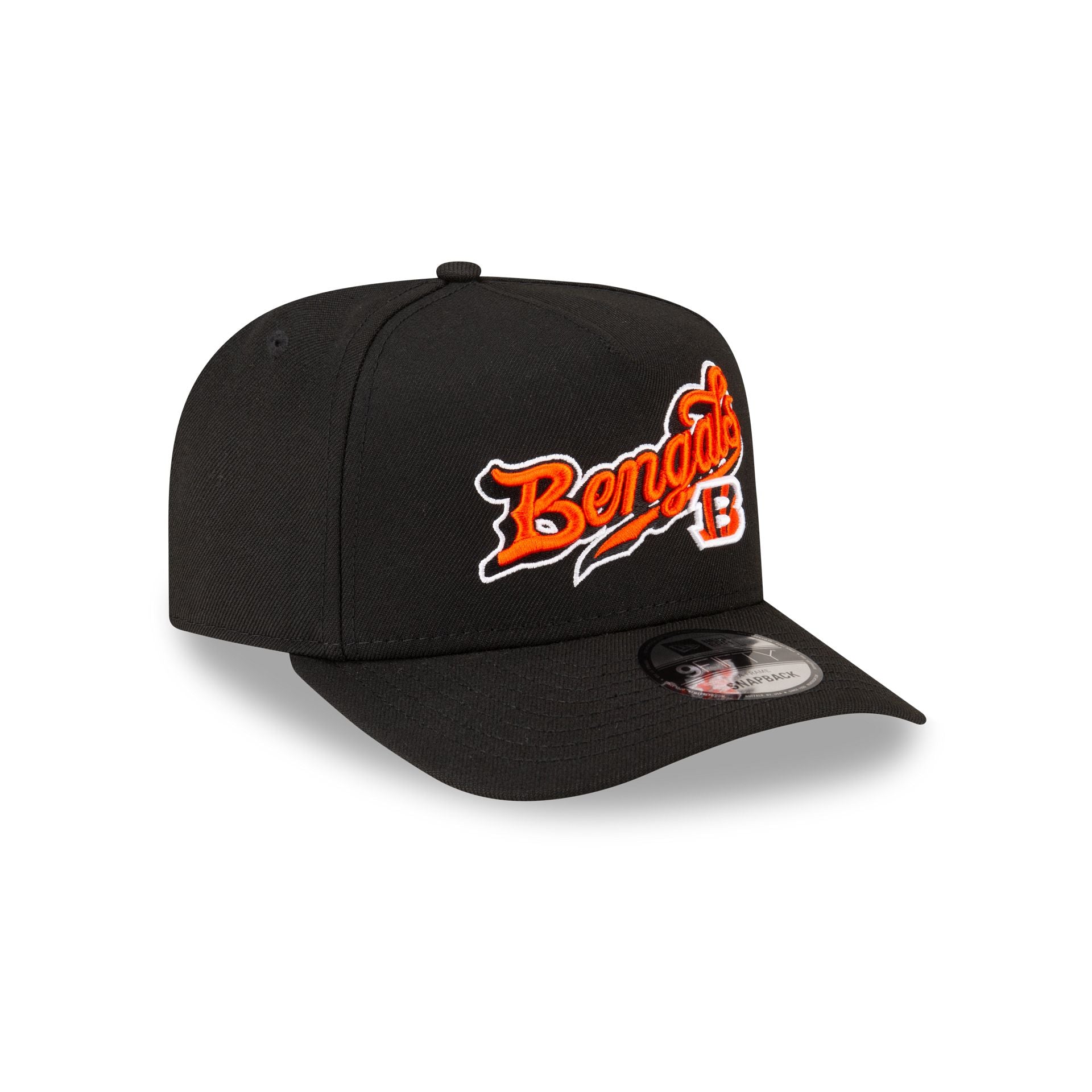 Born x Raised x Cincinnati Bengals Script Black 9FIFTY A-Frame Snapbac - Image 3