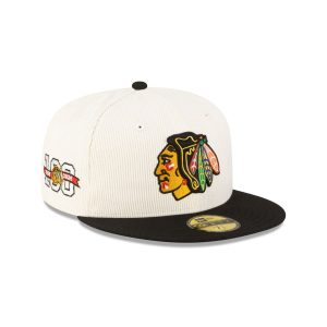 Chicago Blackhawks 100th Anniversary Chrome Corduroy 59FIFTY Fitted Ha