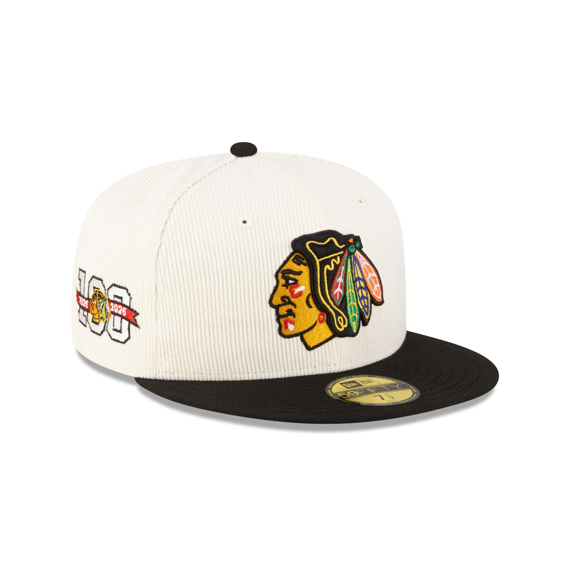 Chicago Blackhawks 100th Anniversary Chrome Corduroy 59FIFTY Fitted Ha