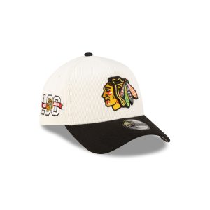 Chicago Blackhawks 100th Anniversary Chrome Corduroy 9FORTY A-Frame Sn