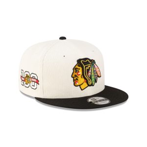 Chicago Blackhawks 100th Anniversary Chrome Corduroy 9FIFTY Snapback H