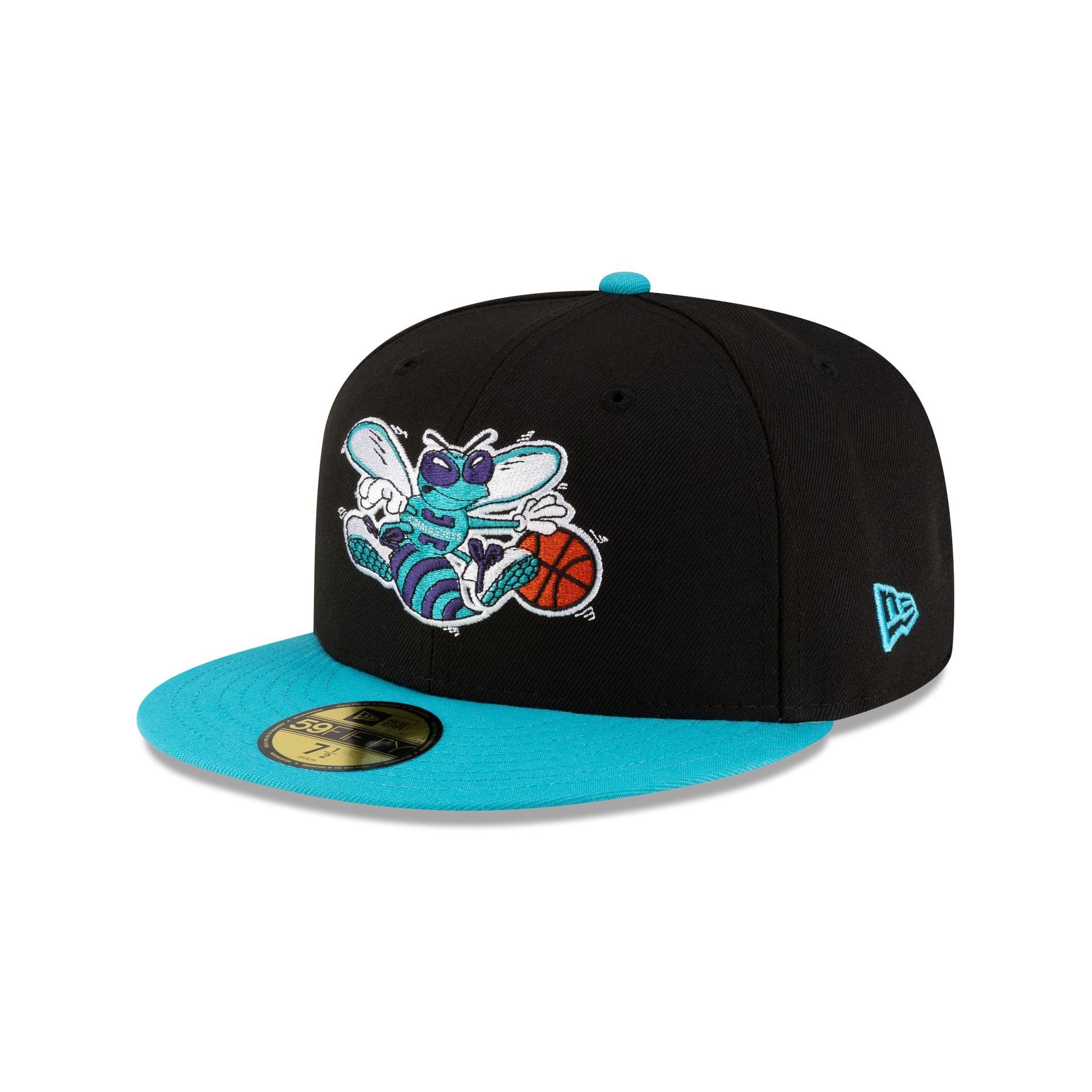 Charlotte Hornets 1988-2002 Hardwood Classics Black 59FIFTY Fitted Hat - Image 3