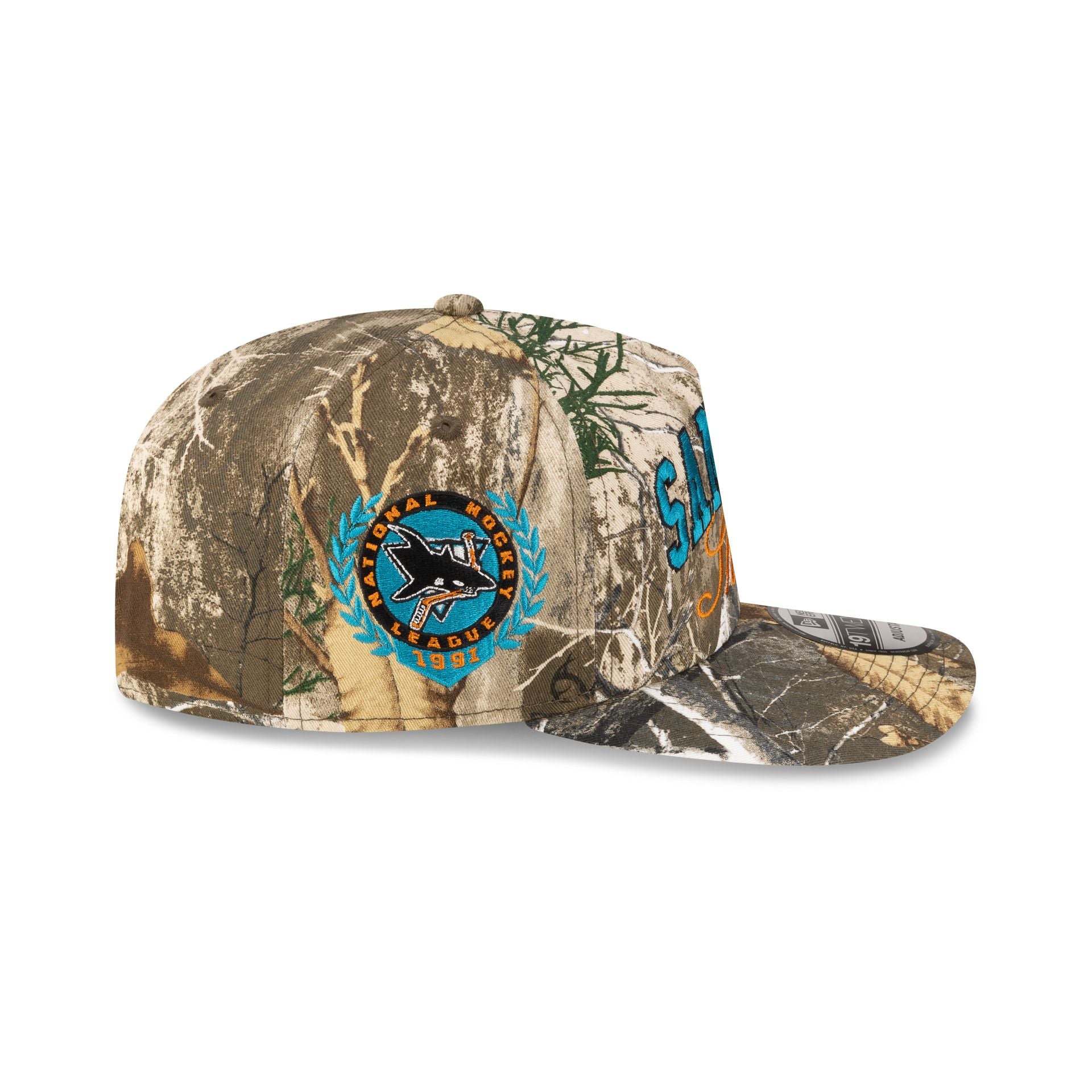 San Jose Sharks Arch Script Realtree 19TWENTY Snapback Hat - Image 4