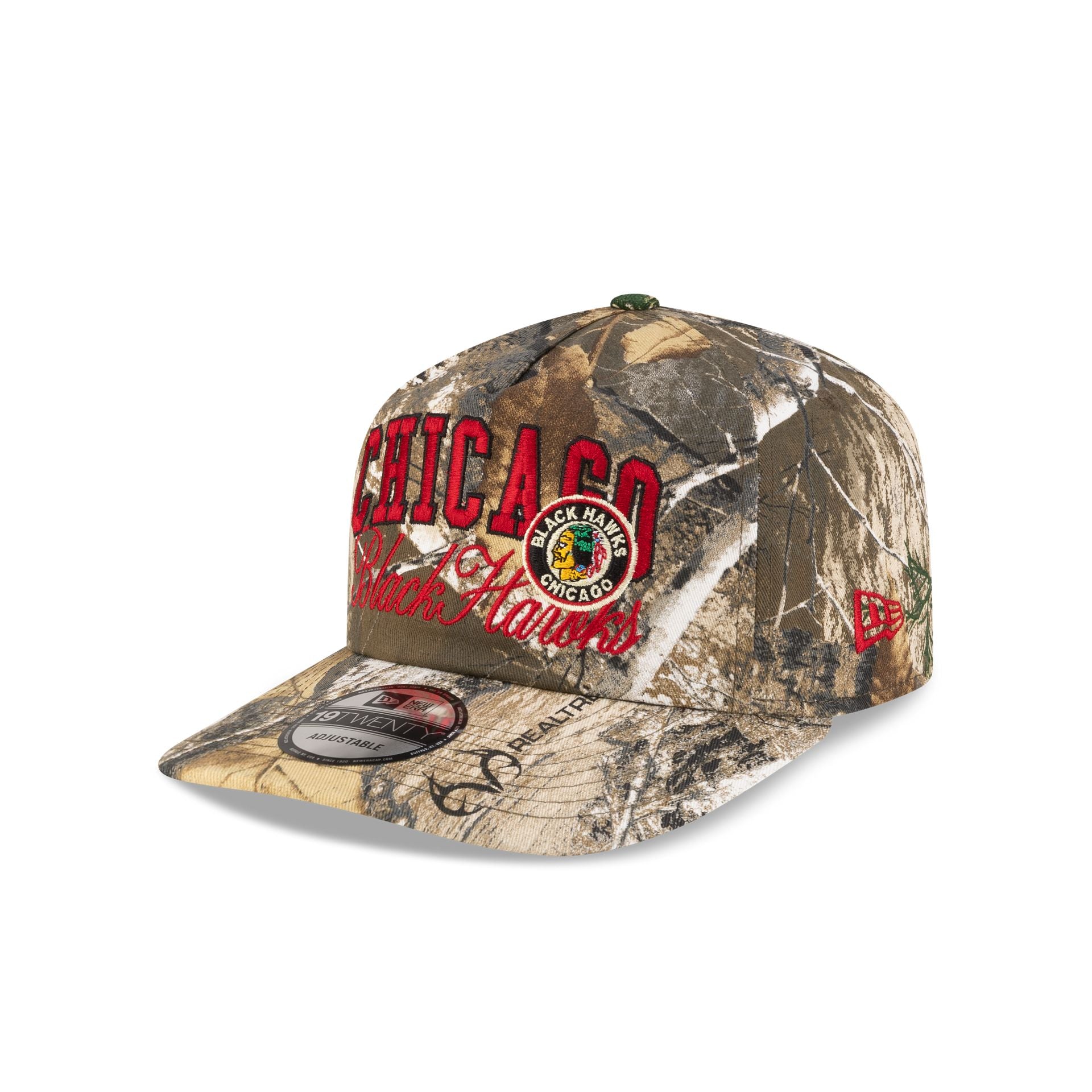 Chicago Blackhawks Arch Script Realtree 19TWENTY Snapback Hat - Image 3