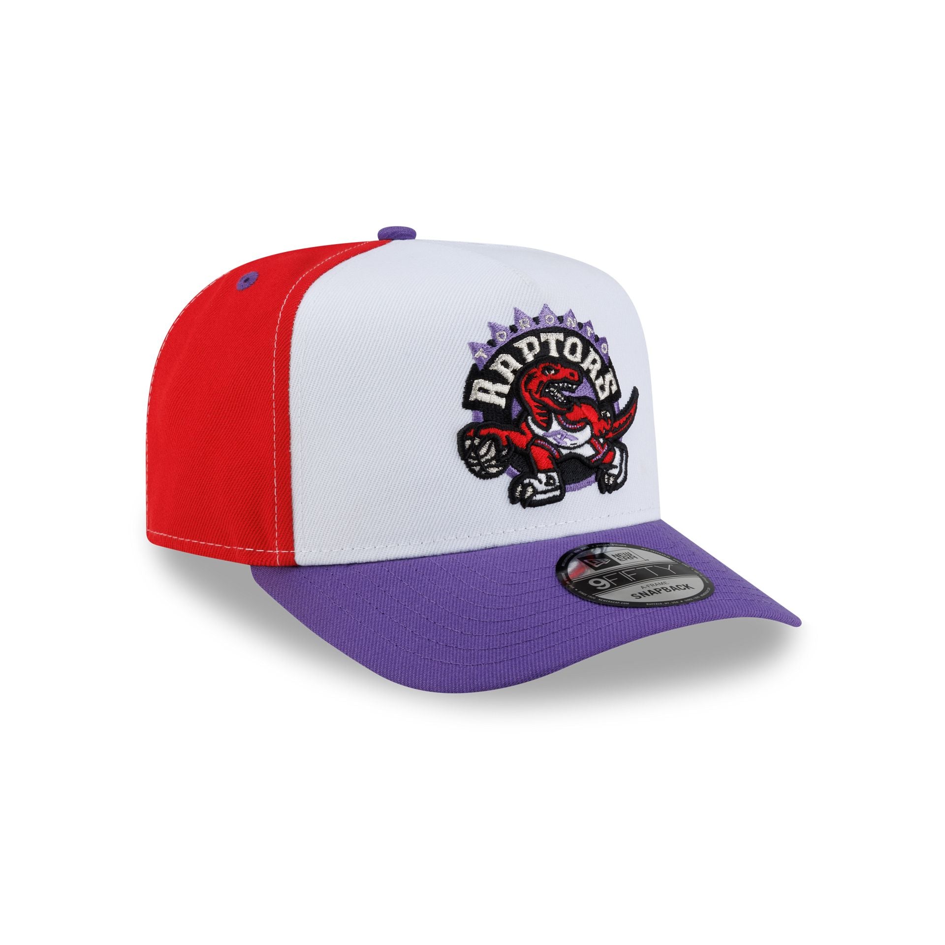 Toronto Raptors Hardwood Classics 90s Panel 9FIFTY A-Frame Snapback Hat - Image 3