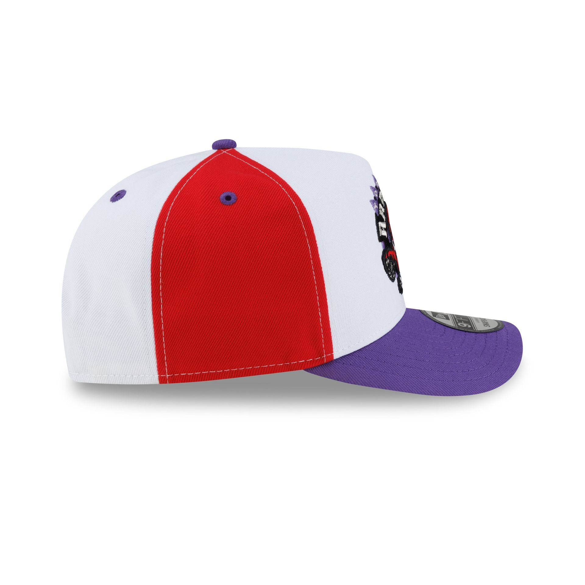 Toronto Raptors Hardwood Classics 90s Panel 9FIFTY A-Frame Snapback Hat - Image 5