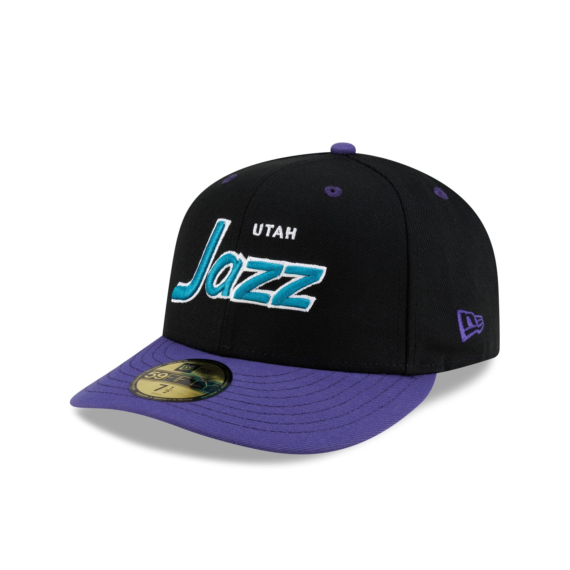 Utah Jazz Hardwood Classics 90s Script 59FIFTY Fitted Hat - Image 3