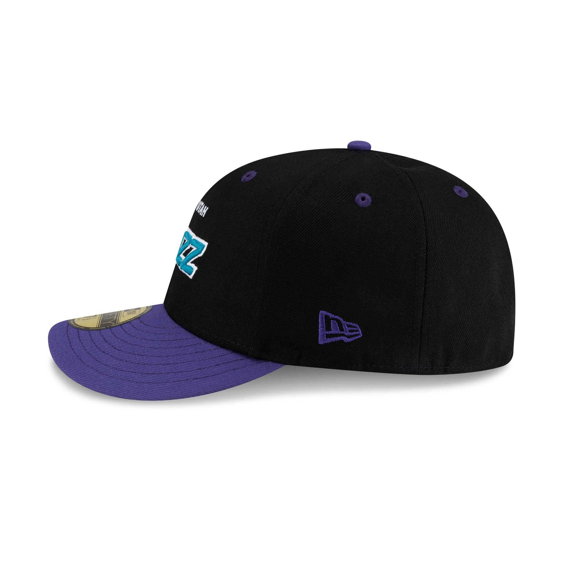 Utah Jazz Hardwood Classics 90s Script 59FIFTY Fitted Hat - Image 5