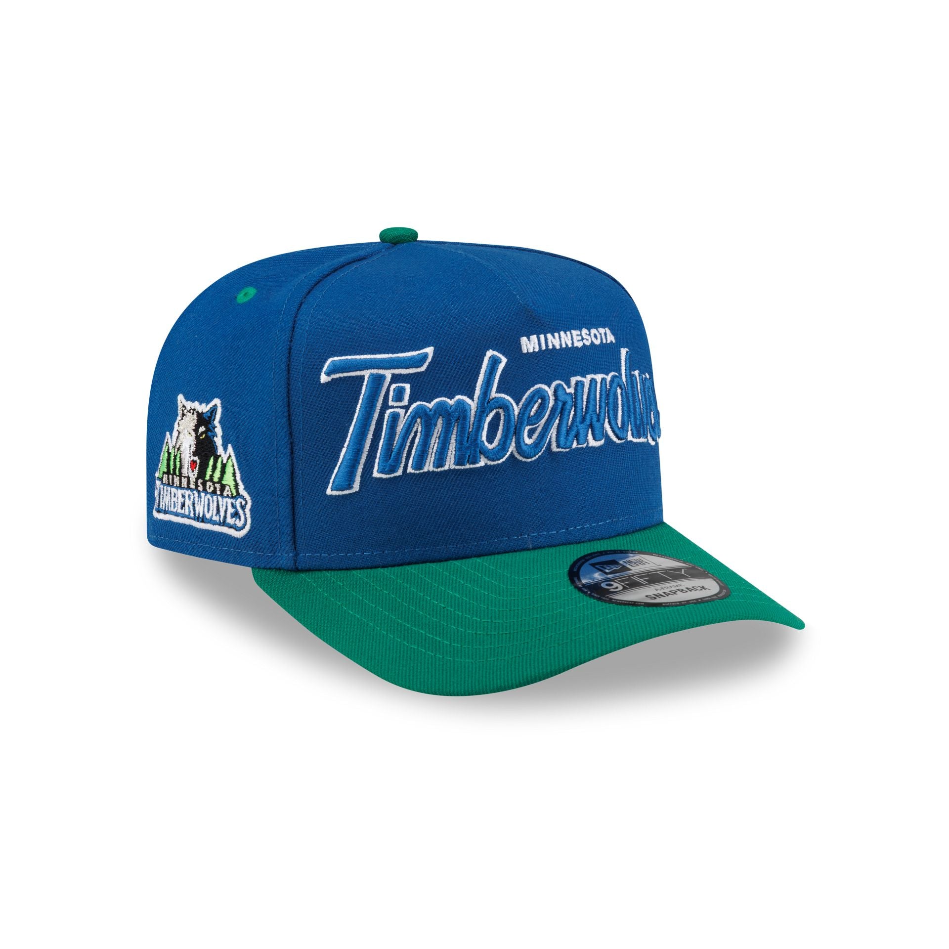 Minnesota Timberwolves Hardwood Classics 90s Script 9FIFTY A-Frame Sna