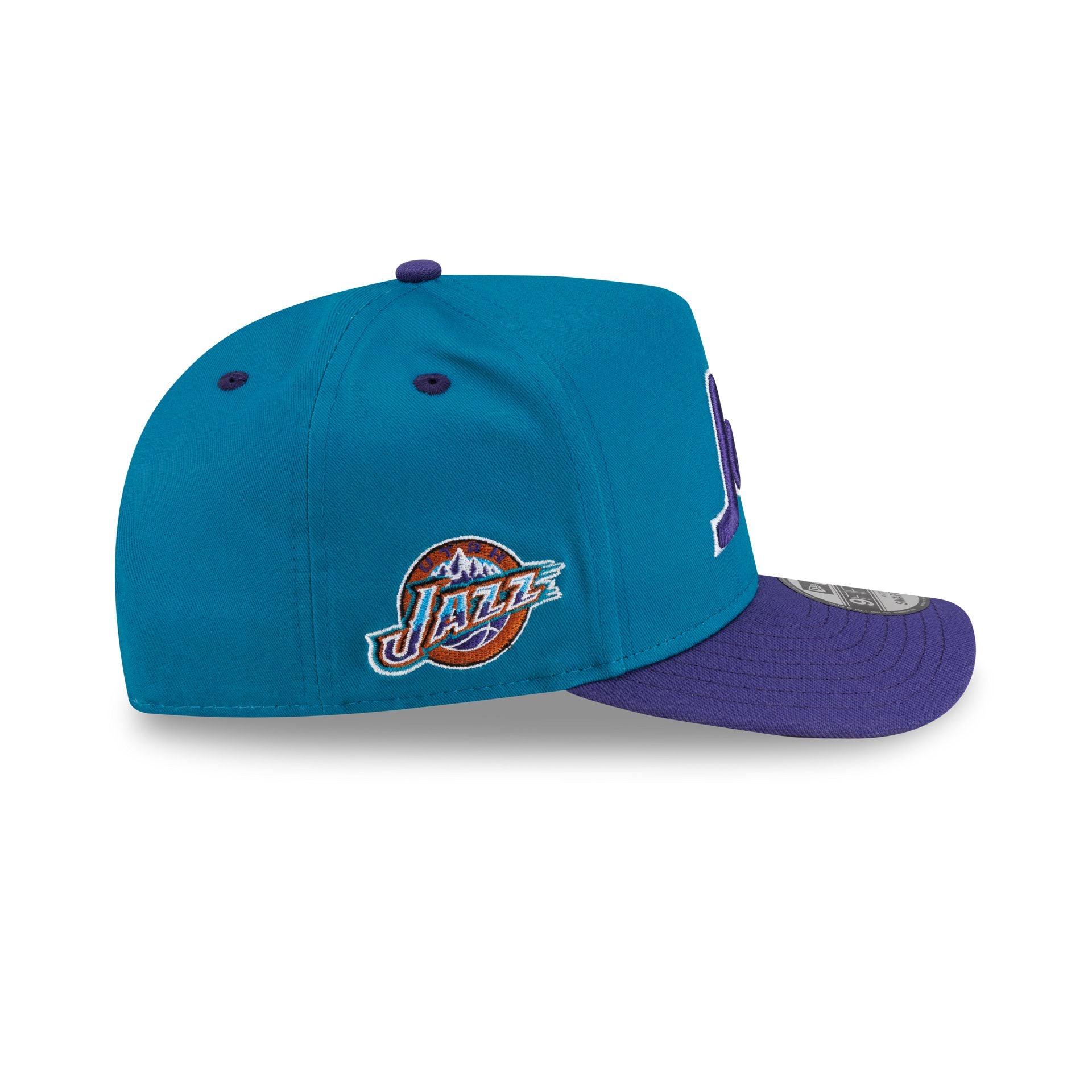 Utah Jazz Hardwood Classics 90s Script 9FIFTY A-Frame Snapback Hat - Image 4