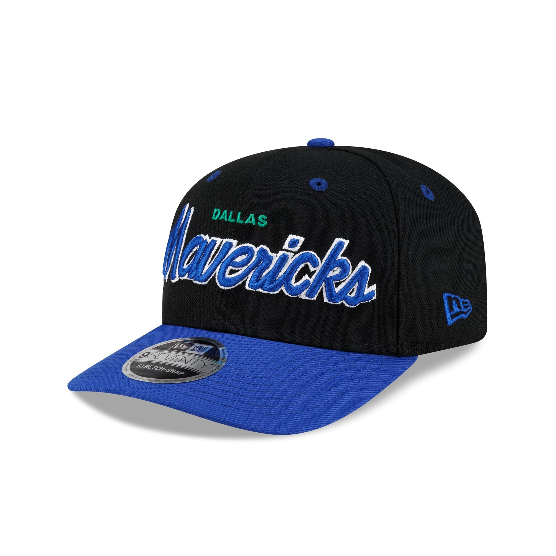 Dallas Mavericks Hardwood Classics 90s Script 9SEVENTY Stretch-Snap Ha - Image 3