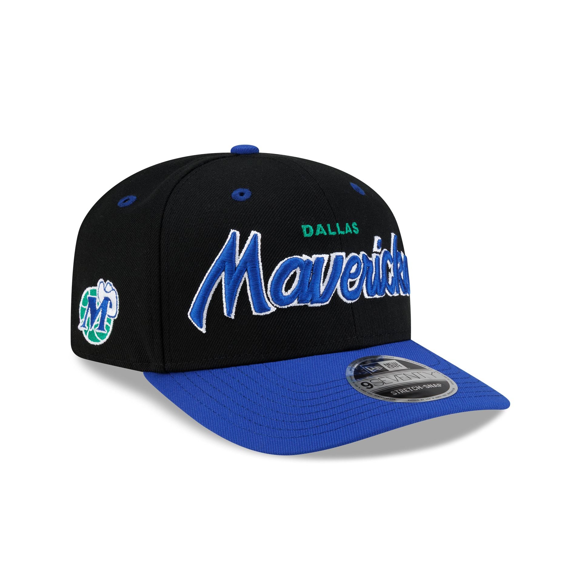 Dallas Mavericks Hardwood Classics 90s Script 9SEVENTY Stretch-Snap Ha