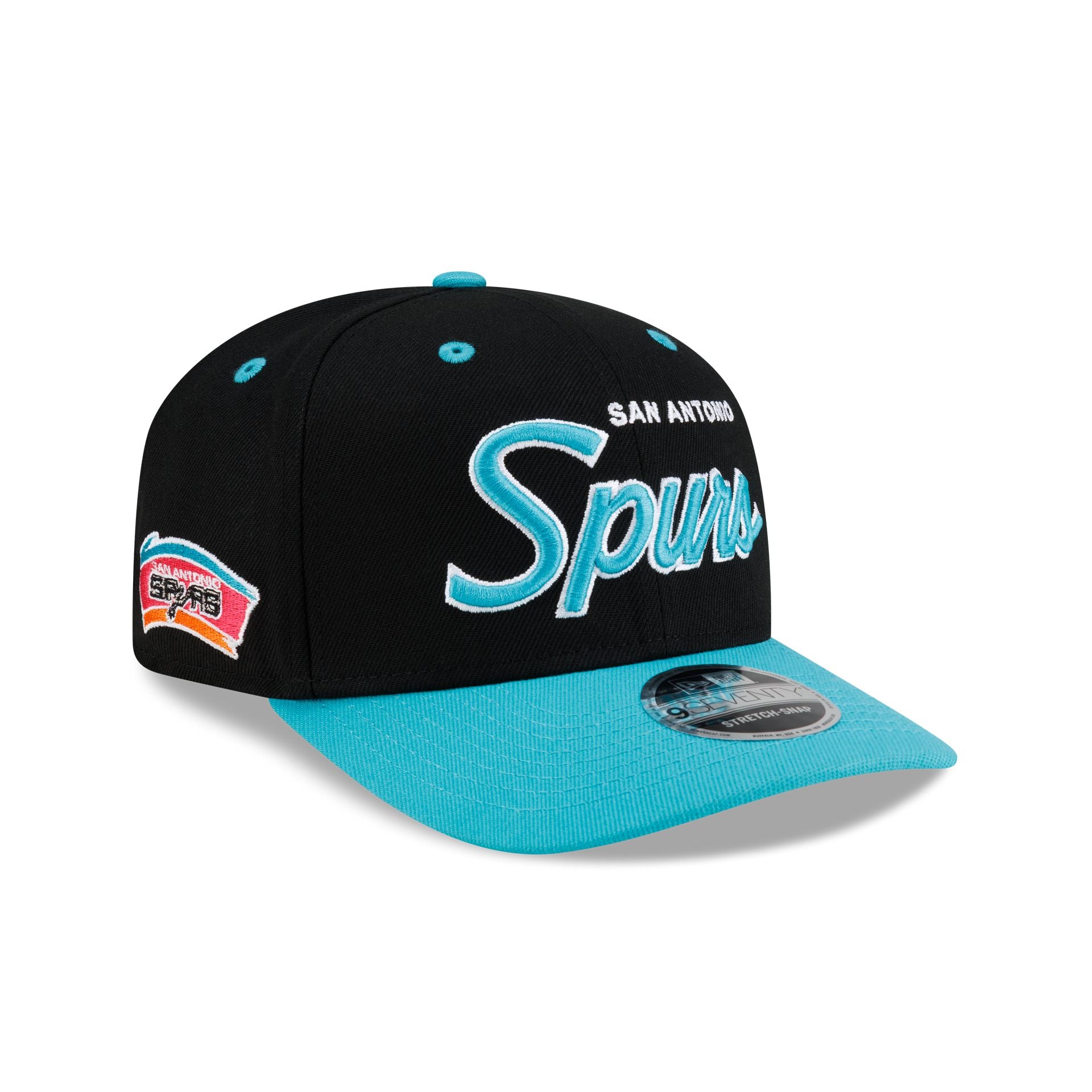 San Antonio Spurs Hardwood Classics 90s Script 9SEVENTY Stretch-Snap H